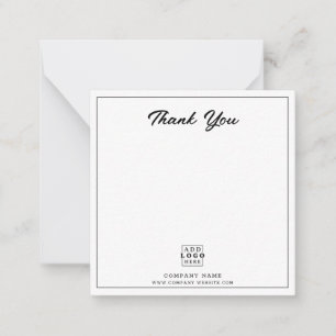 Business Logo Company Name Thank You Photo Card