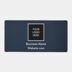 Business logo Company Navy Blue Minimalist Desk Mat