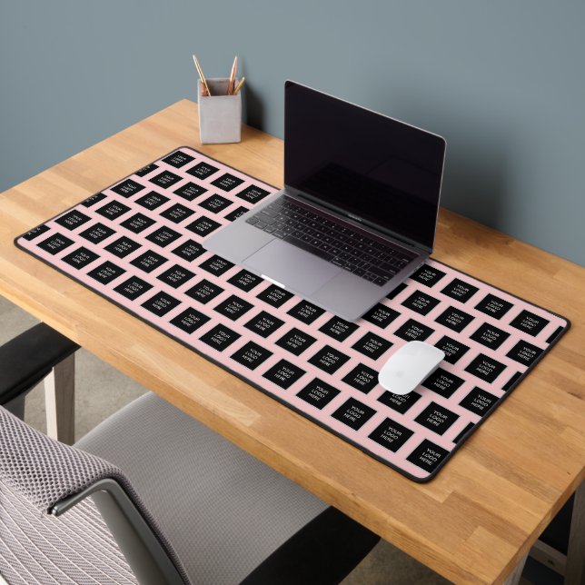Business logo Company Pink Minimalist Desk Mat (Office 2)