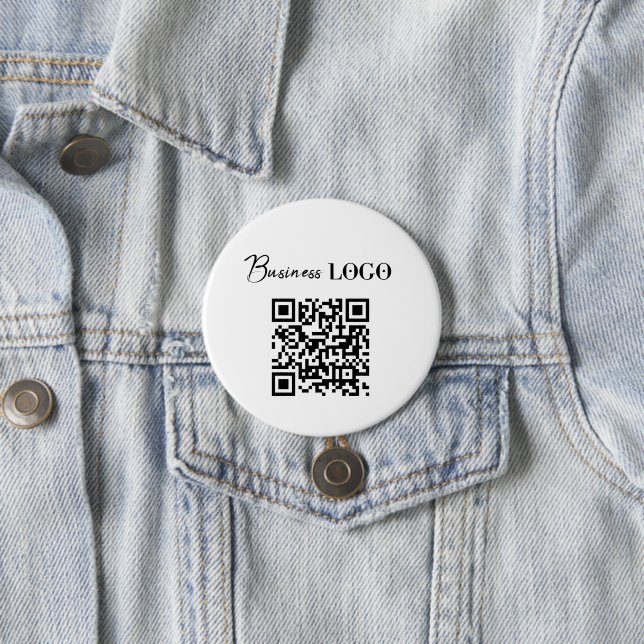 Business Logo Company Promotional QR Code 7.5 Cm Round Badge (In Situ)