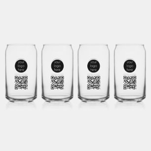 Business Logo Company Promotional QR Code Can Glass