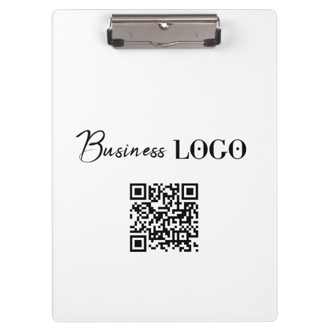 Business Logo Company Promotional QR Code Clipboard (Front)