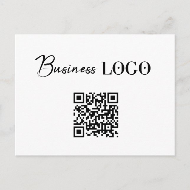 Business Logo Company Promotional QR Code Holiday Postcard (Front)