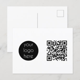 Business Logo Company Promotional QR Code Holiday Postcard