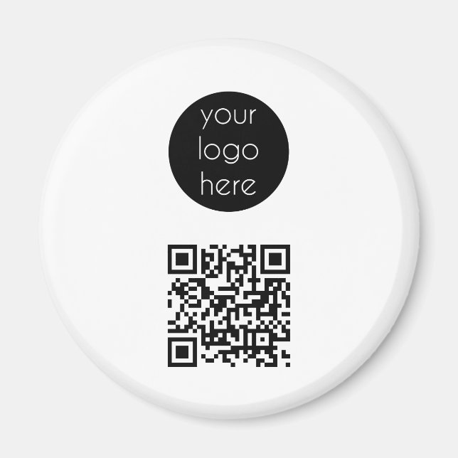 Business Logo Company Promotional QR Code Magnet (Front)