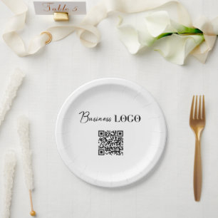 Business Logo Company Promotional QR Code Paper Plate