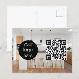 Business Logo Company Promotional QR Code Photo Holiday Postcard