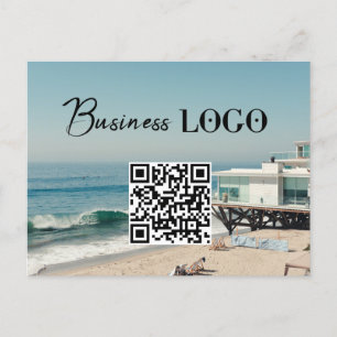 Business Logo Company Promotional QR Code Photo Holiday Postcard