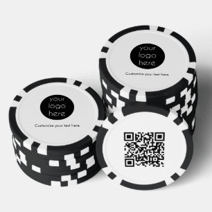 Business Logo Company Promotional QR Code Text Poker Chips