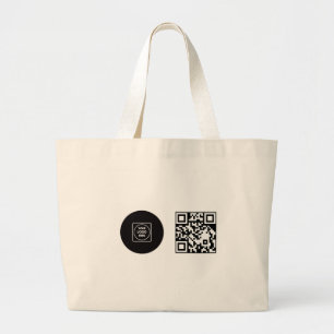 Business Logo Company QR Code Promotional Design Large Tote Bag