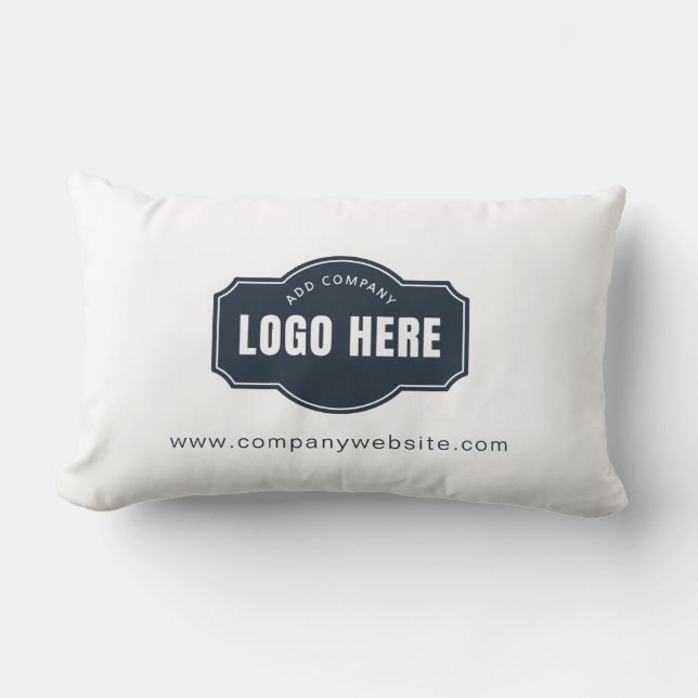 Business Logo Company Showroom Decor Custom Lumbar Cushion (Front)