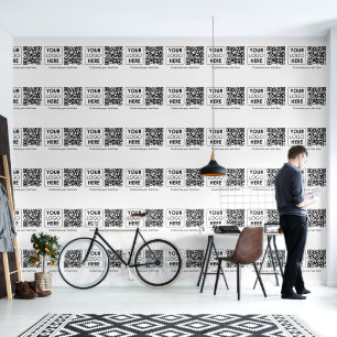 Business Logo Company Simple QR Code Text Office Wallpaper