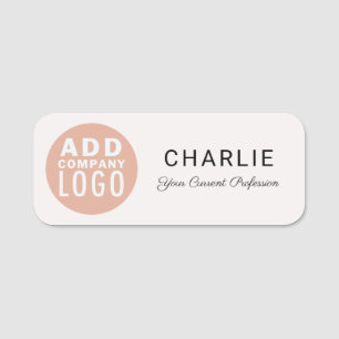 Business Logo Company Staff Minimalist Name Tag