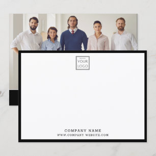Business Logo Company Thank You Black Border Photo Card