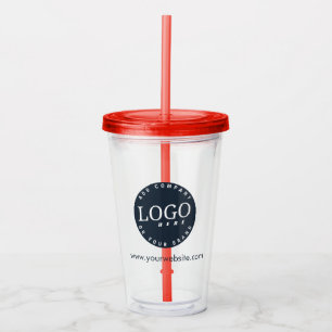Business Logo Company Website Custom Acrylic Tumbler