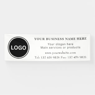Business Logo Contact Information Simple Editable Banner