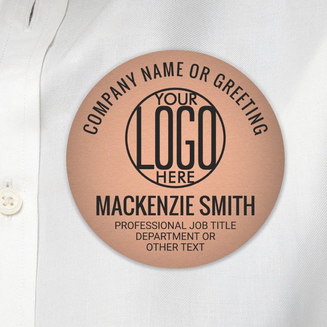 Business Logo Copper Colour Plastic Employee Name Tag (Creator Uploaded)