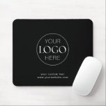 Business Logo Corporate Company Branded Black Mouse Mat<br><div class="desc">Create your own minimalist modern business logo corporate branded mouse pad by adding your company logo, slogan or info, and website.</div>