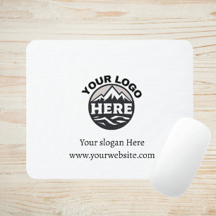 Business Logo Corporate Company Branded White  Mouse Mat