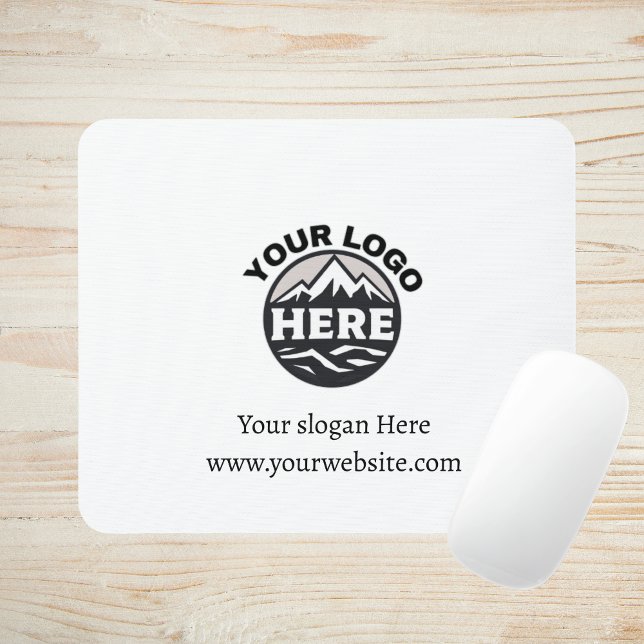 Business Logo Corporate Company Branded White  Mouse Mat (Creator Uploaded)