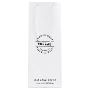 Business Logo Corporate Company Minimalist Wine Gift Bag