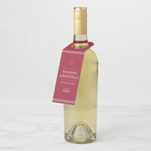 Business Logo Corporate Holiday Thank You QR Code Bottle Tag
