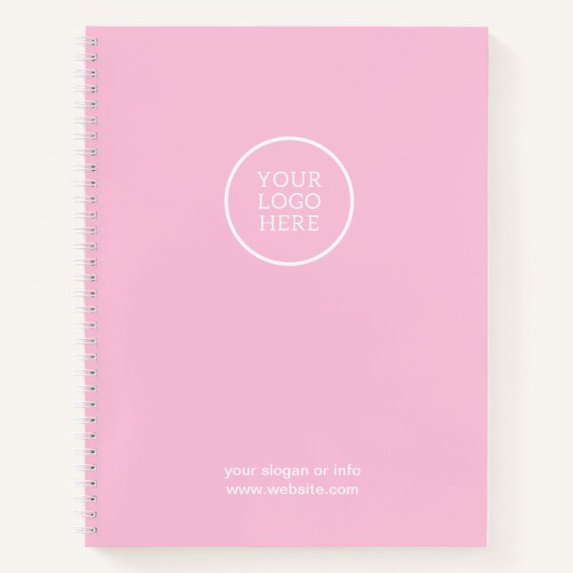 Business Logo Corporate Modern Pink Professional Notebook (Front)
