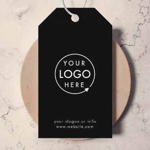 Business Logo   Corporate Professional Black Gift Tags