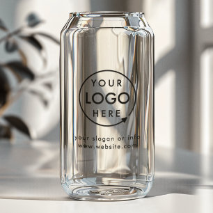 Business Logo Corporate Promotional Modern Minimal Can Glass