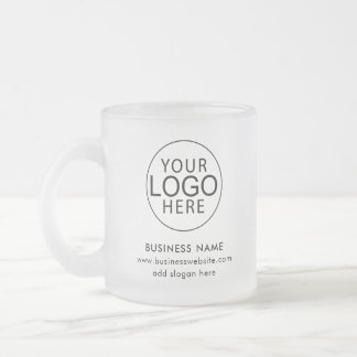 Business Logo Corporate Promotional Swag Custom Frosted Glass Coffee Mug