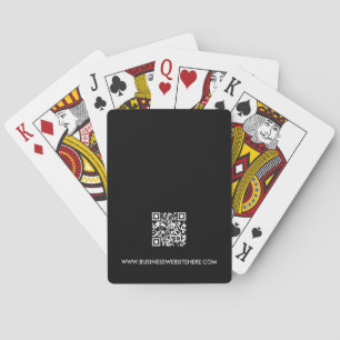 Business LOGO Corporate QR CODE CUSTOM Black Playing Cards