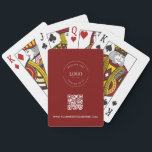Business LOGO Corporate QR CODE red Custom Playing Cards<br><div class="desc">Elevate your corporate branding with our Custom Business Logo Corporate QR Code red Playing Cards Promotional deck! These sleek and sophisticated playing cards feature your company's logo and a QR code and website for easy access to your business information. Crafted with high-quality materials, they make a stylish and memorable promotional...</div>