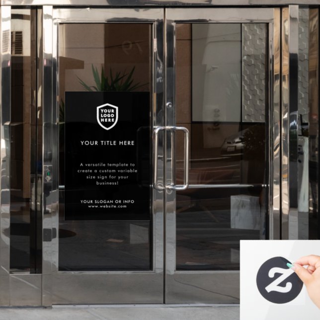 Business Logo | Create Your Own Modern Black Window Cling (Office Door)