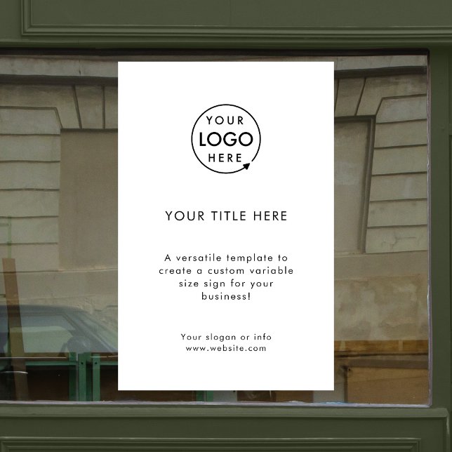 Business Logo | Create Your Own Modern White Window Cling (Creator Uploaded)