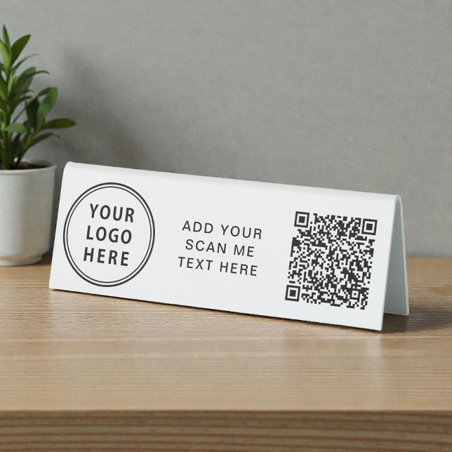 Business Logo Create Your QR Code Horizontal (Business Logo Create Your QR Code Horizontal Table Tent)