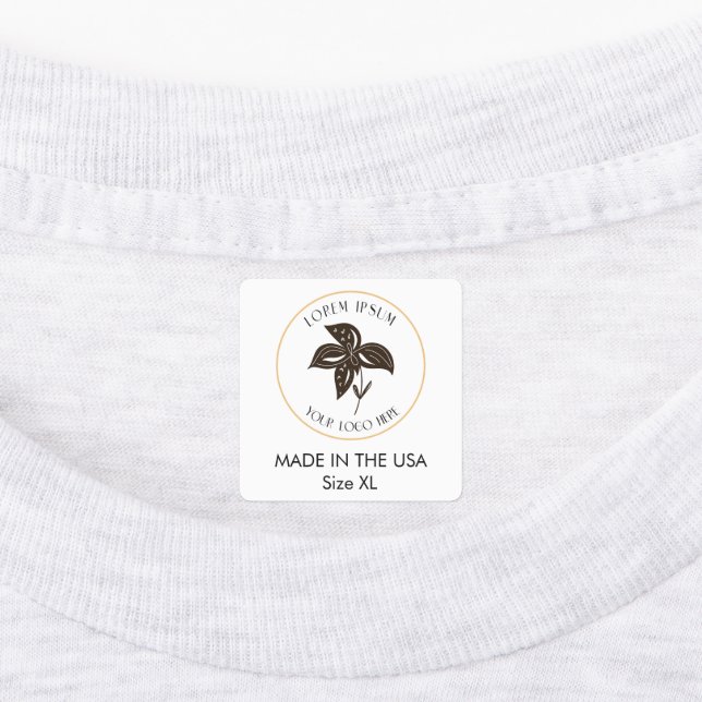 Business Logo Custom Clothing Size Iron On (Affixed)