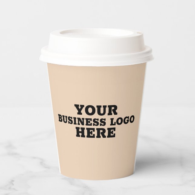 BUSINESS LOGO CUSTOM COFFEE PAPER CUPS (Front)