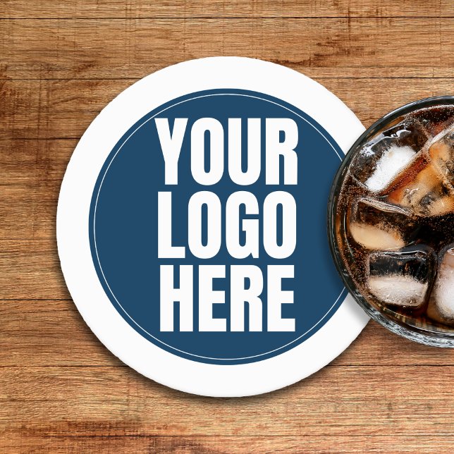 Business Logo Custom Company Photo Round Paper Coaster (DIY ADD YOUR OWN LOGO COASTER)