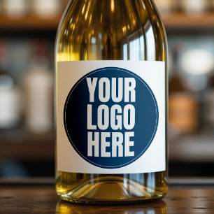 Business Logo Custom Company Photo Sparkling Wine Label