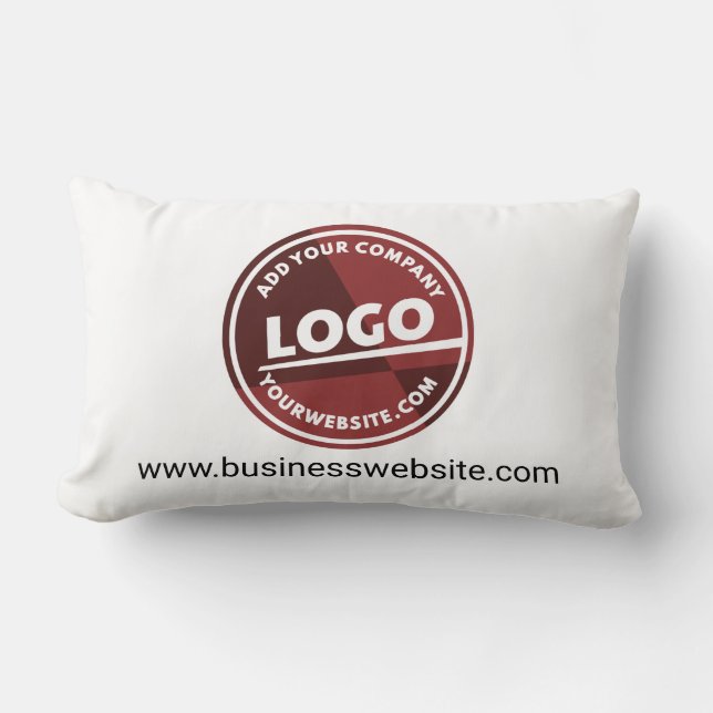 Business Logo Custom Company Website Address Lumbar Cushion (Front)