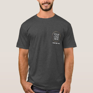 Business Logo   Custom Employee back & front black T-Shirt