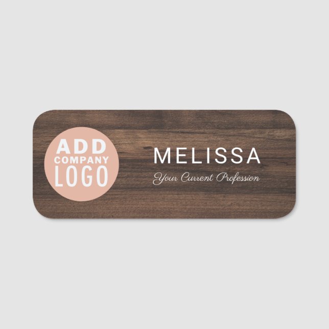 Business Logo Custom Employee Magnetic Name Tag (Front)