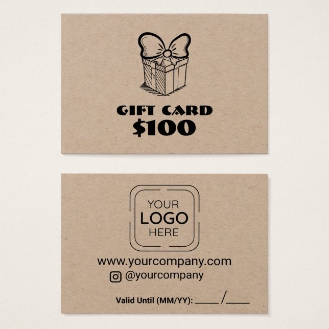 Business Logo Custom Gift Card (Front & Back)