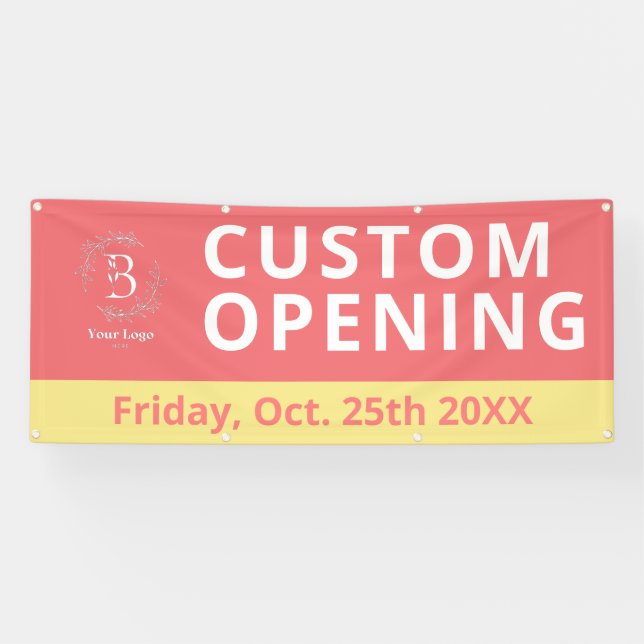Business Logo Custom Opening Outdoor Banner Sign (Horizontal)