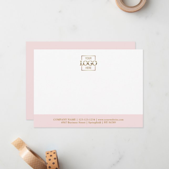Business Logo Custom Personalised Modern Flat Card (Front/Back In Situ)