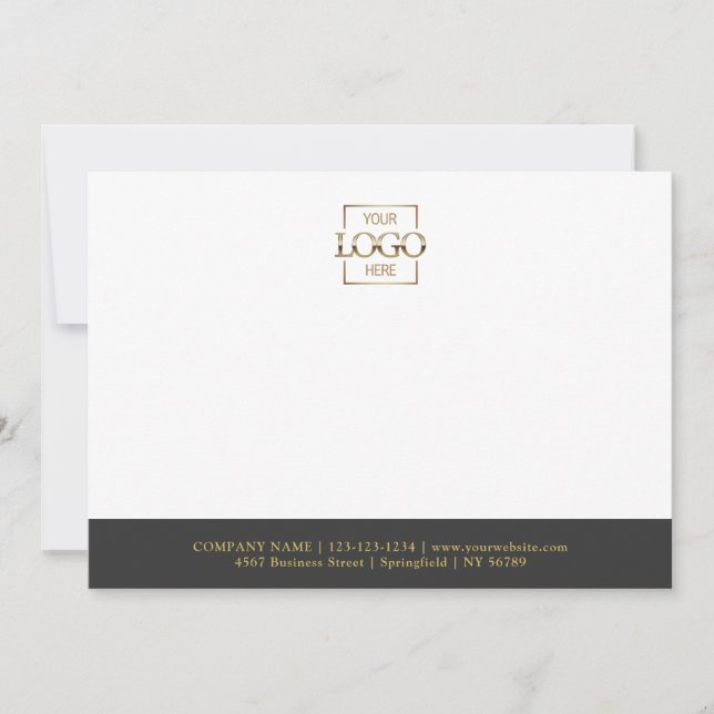Business Logo Custom Personalised Modern Flat Card (Front)