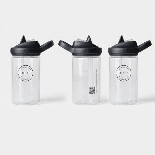 Business logo Custom QR code website Simple Water Bottle