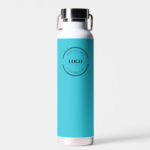 Business logo Custom QR code website Teal Water Bottle