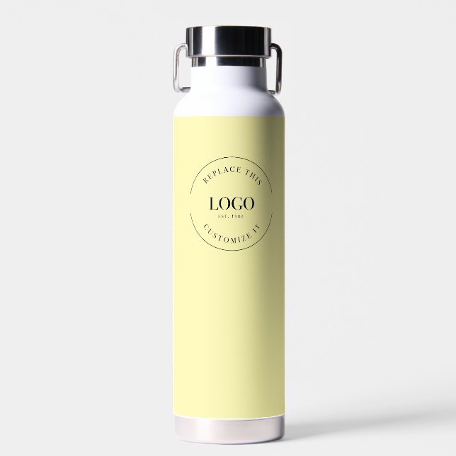 Business logo Custom QR code website yellow Water Bottle (Front)