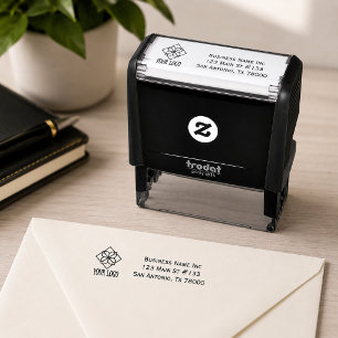 Business Logo Custom Return Address Self-inking Stamp